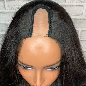 GS Virgin Hair U Part Human Hair Wigs Brazilian Virgin Loose Wave 150 Density Glueless Middle Part Wig For Women Natural Color